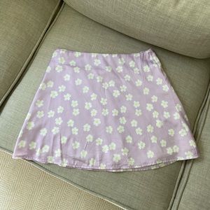 Princess Polly purple flower mini skirt